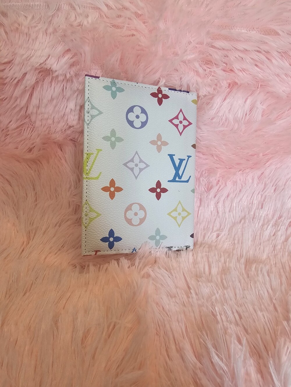 White Colorful Passport Holder With Card Slots - Picture 3 of 7